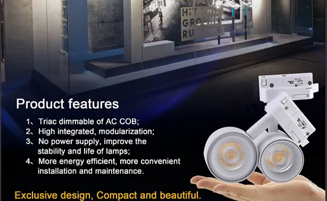 AC COB 8W Track Spotlight, Triac Dimmable, exclusive Tooling