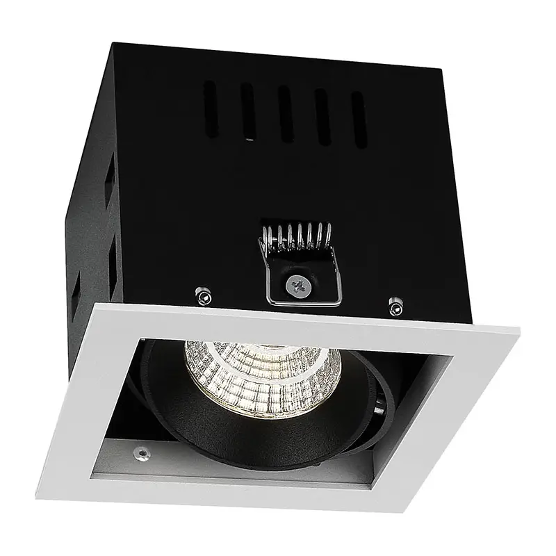 FR1051 10/15W adjustable beam angle Die casting aluminum square shape ceiling Grille downlight
