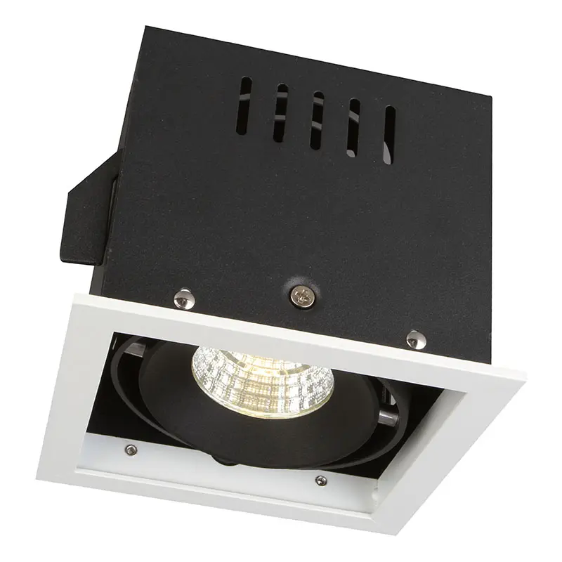 FR1064 15/18W adjustable beam angle Die casting aluminum square shape ceiling Grille downlight