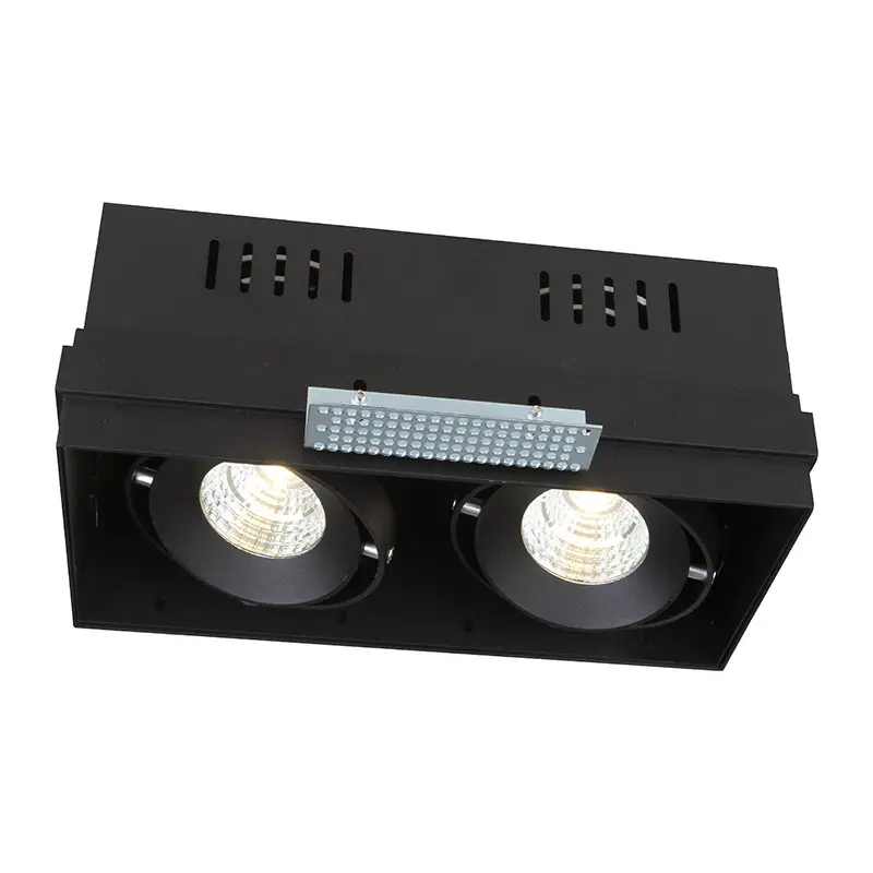 FR1072 2X18W Die casting aluminum frameless design square shape ceiling Grille downlight