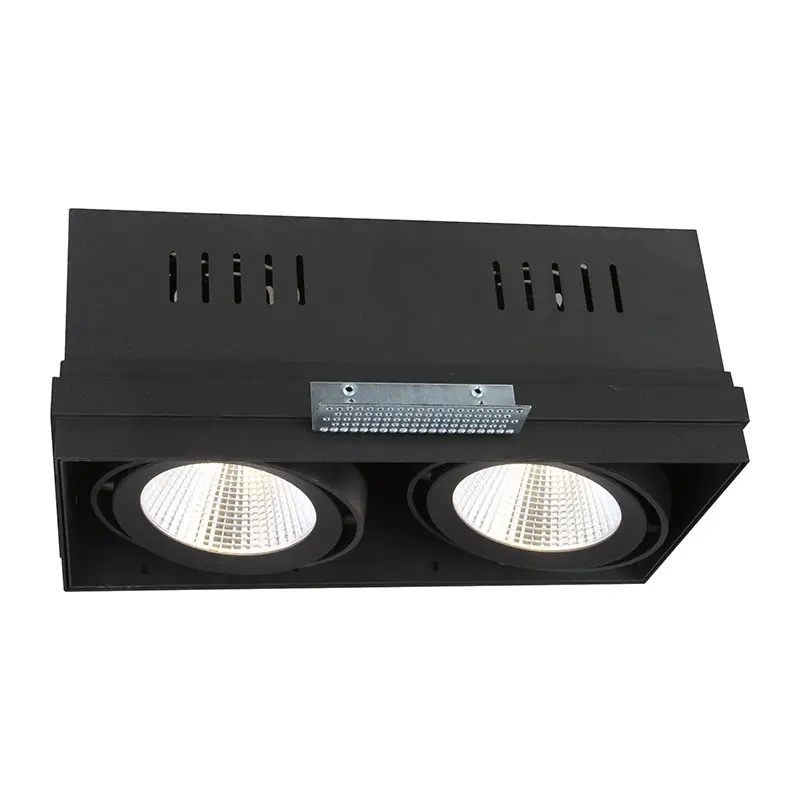 FR1140 2X30W Die casting aluminum frameless design square shape ceiling Grille downlight