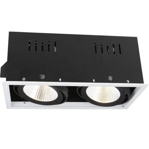 FR1136 2X25W adjustable beam angle Die casting aluminum square shape ceiling Grille downlight