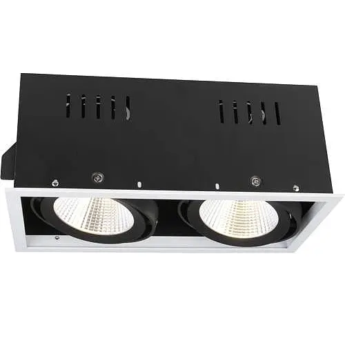 FR1136 2X43W adjustable beam angle Die casting aluminum square shape ceiling Grille downlight