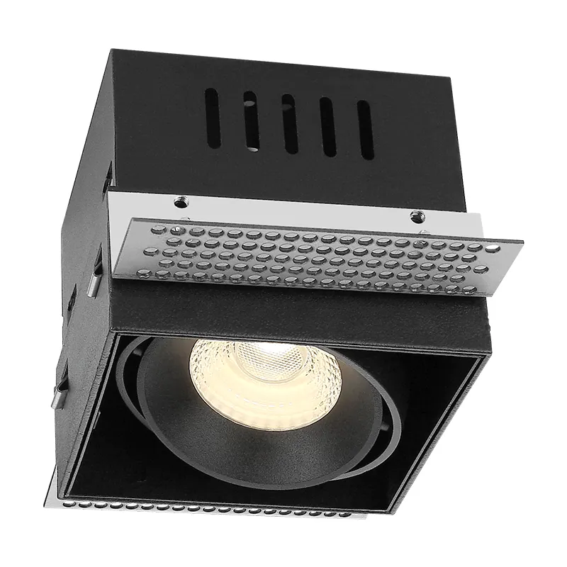 Adjustable Square Dimmable Cob Led Grille Light Recessed Downlights Wall Washer Ceiling Lamp Indoor
