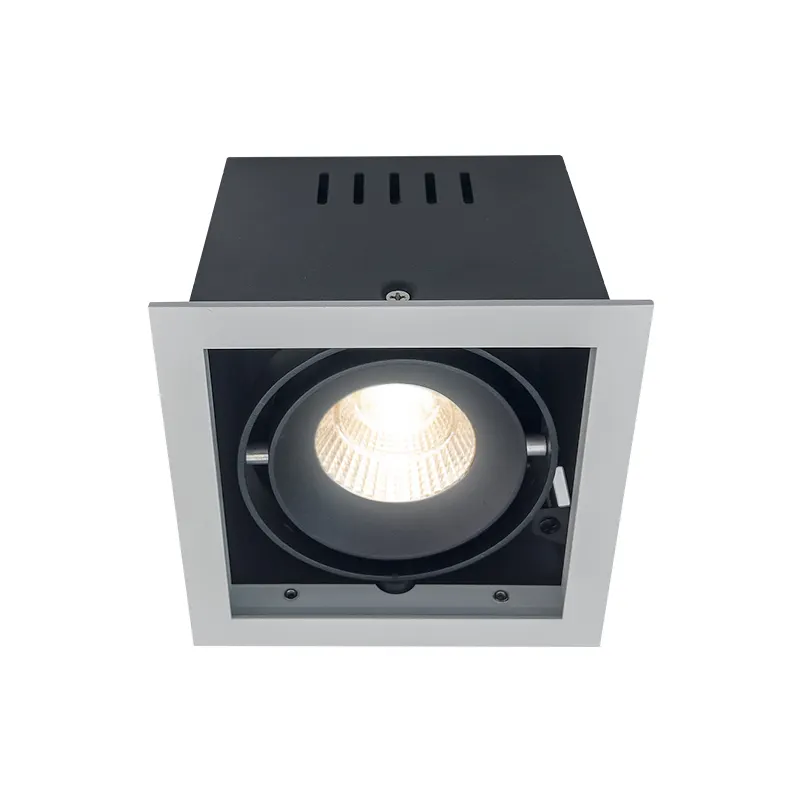 FR1064 Adjustable Square Dimmable Cob Led Grille Light Recessed Downlights Wall Washer Ceiling Lamp